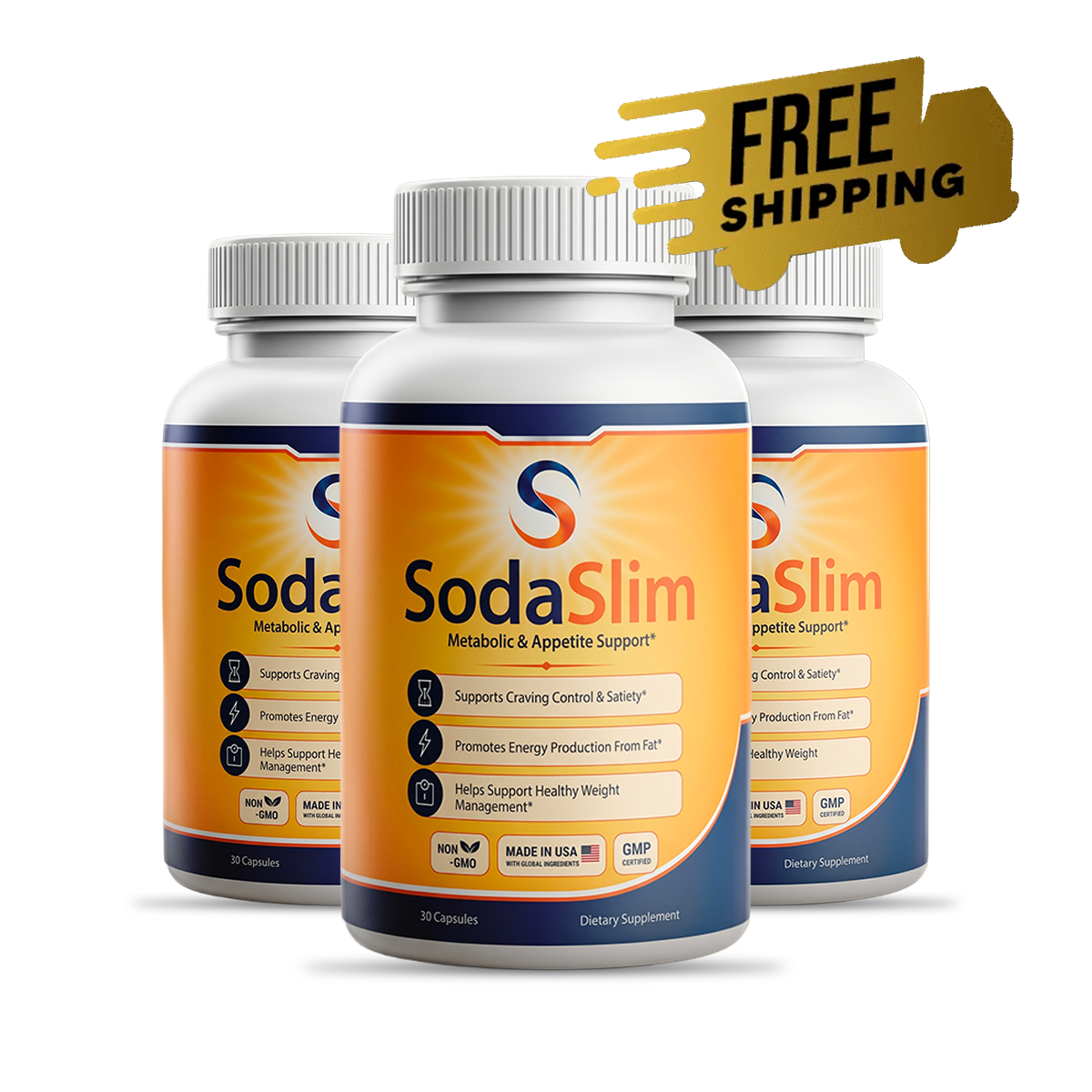 SodaSlim Metabolic & Appetite Support — 3 Bottle Supply