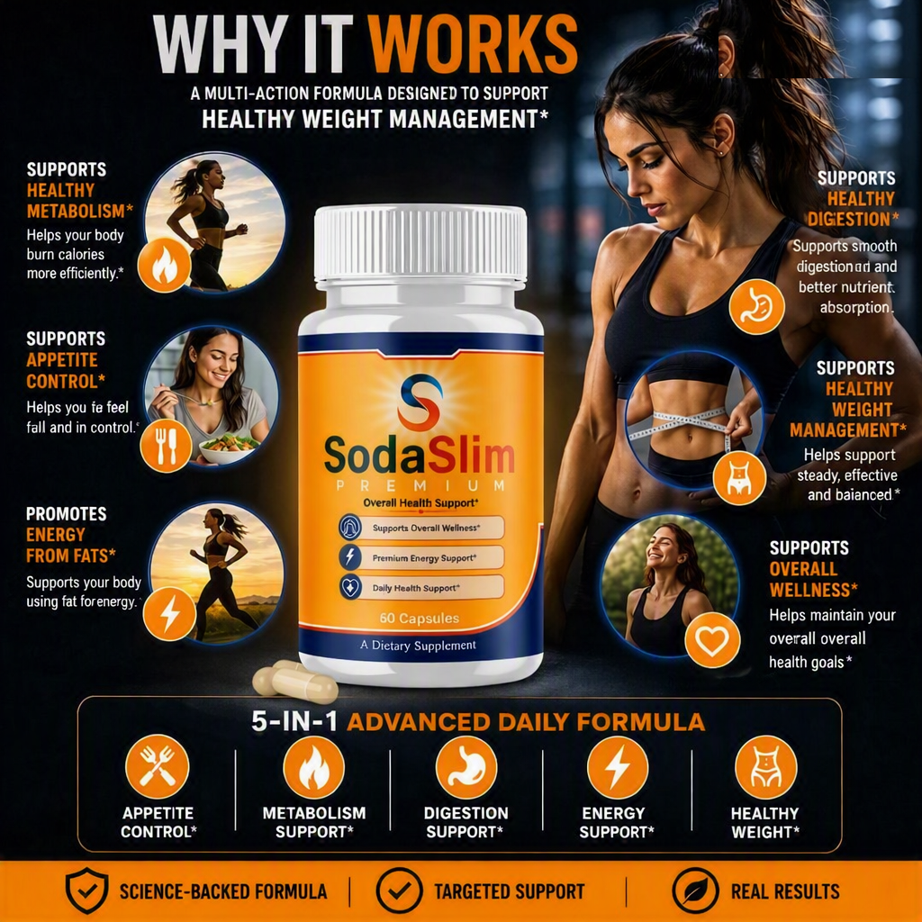 Why SodaSlim works — 5-in-1 advanced daily formula for appetite, metabolism, digestion, energy and weight
